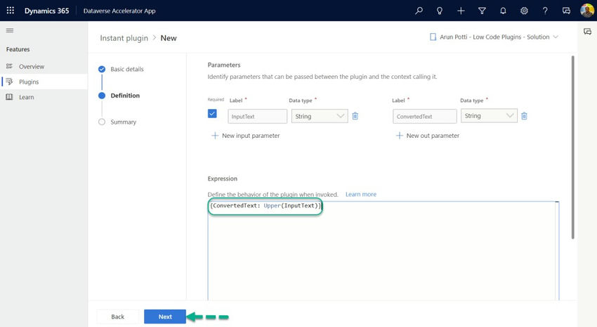{ConvertedText: Upper(InputText)}